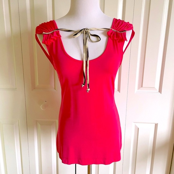JUST CAVALLI Pink Sleeveless Top 6/42 - Picture 2 of 10